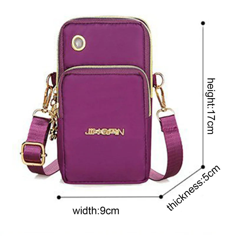 Waterproof Nylon Women Crossbody Phone Shoulder Bag Small Pouch Case Belt Wallet