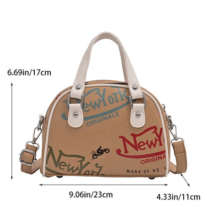 Women's Crossbody Bag Leather Letter Printing New York Shell bag Large Capacity Handbag For Women