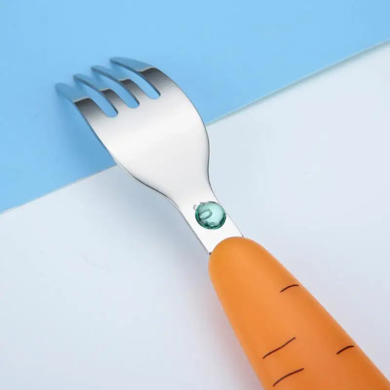 Baby Gadgets Tableware Set Children Utensil Stainless Steel Toddler Dinnerware Cutlery Cartoon Infant Food Feeding Spoon Fork