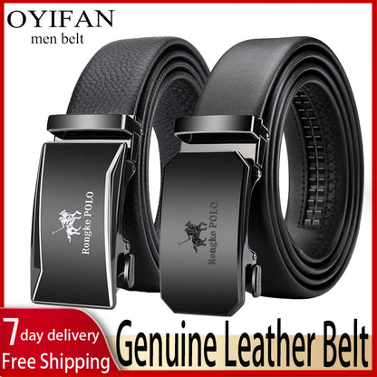 Men Genuine Leather Belt Business Belt for men Automatic Adjustable Belts Fashion Designer Style