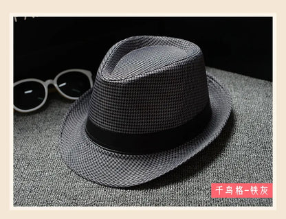 Summer Fedora Hat for Men Fashionable Elegant Vintage Black Women White Red Brim 1920s Panama Top Jazz Beach Unisex Classic Cap