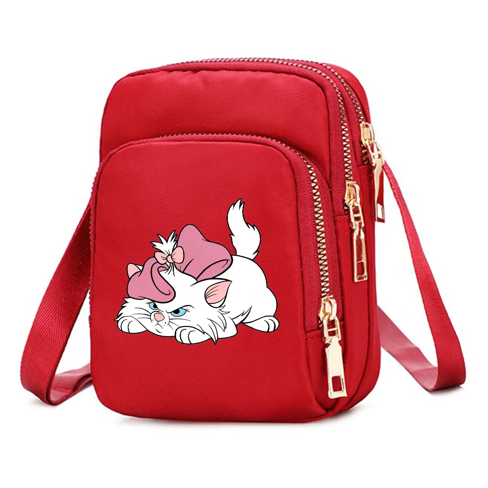 The Aristocats Marie Cat Women Shoulder Bags Cell Phone Purse Crossbody Shoulder Strap Handbag Female Girls Bags Causal Bag Gift