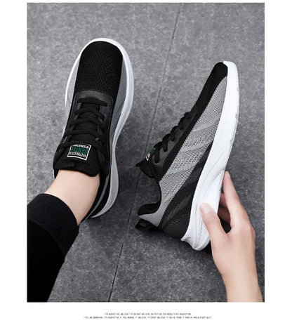 Men's Spring New Casual Running Shoes Sports Tennis Shoes Soft-soled Ultra-light Student Delivery Shoes