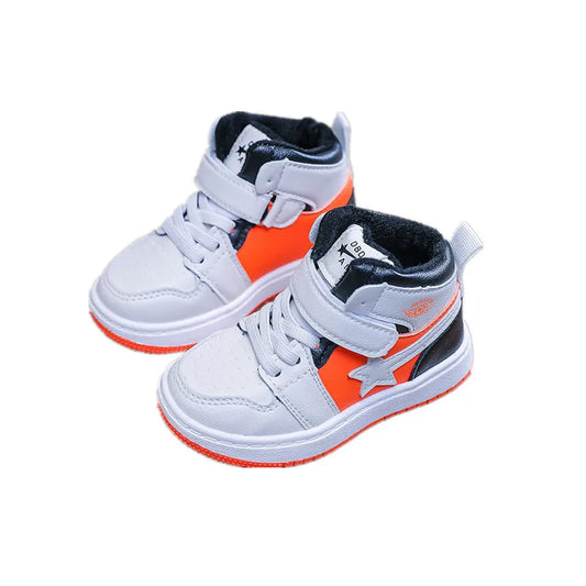 Autumn Winter Children Board Shoes Baby Soft Warm Sports Shoes Boys Girls Cotton Shoes Kids Mid-top Running Shoes