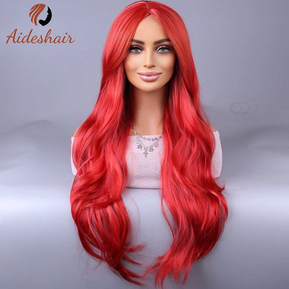 synthetic wig  Europe and the United States new midsection long curly hair wig is versatile