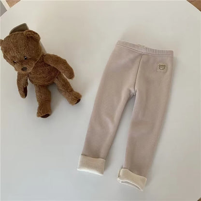 New Arrival Unisex Kids' Plush Warmth Bottoms with Cartoon Patterns Ideal for Autumn and Winter Outdoor Activities Kids Pants