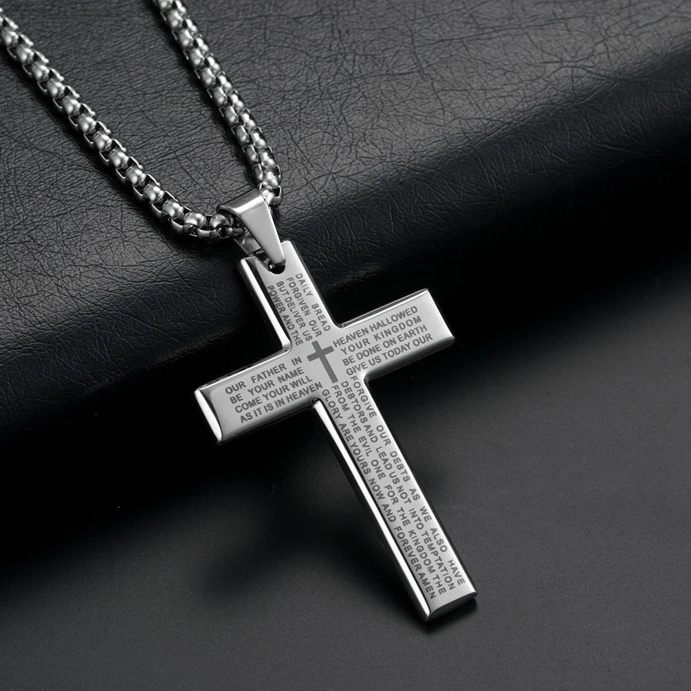 Fashion Cross Chain Pendant Necklace Fashion Men Women Metal Geometry Punk Gothic Party Jewelry Vintage Gifts