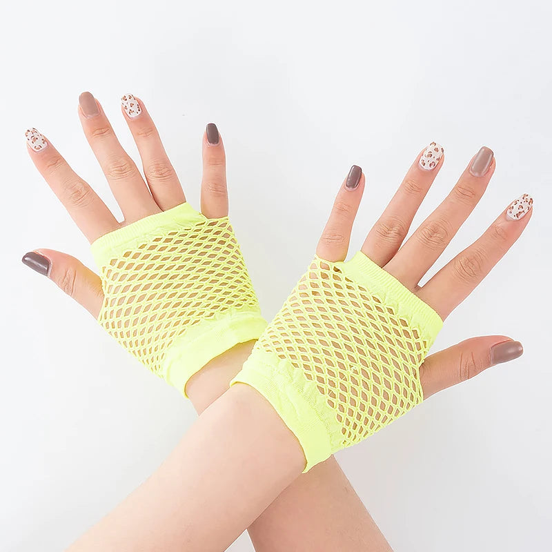 New Fashion Neon Fishnet Fingerless Long Gloves Leg Arm Cuff Party Wear Fancy Dress for Womens Sexy Beautiful Arm Warmer