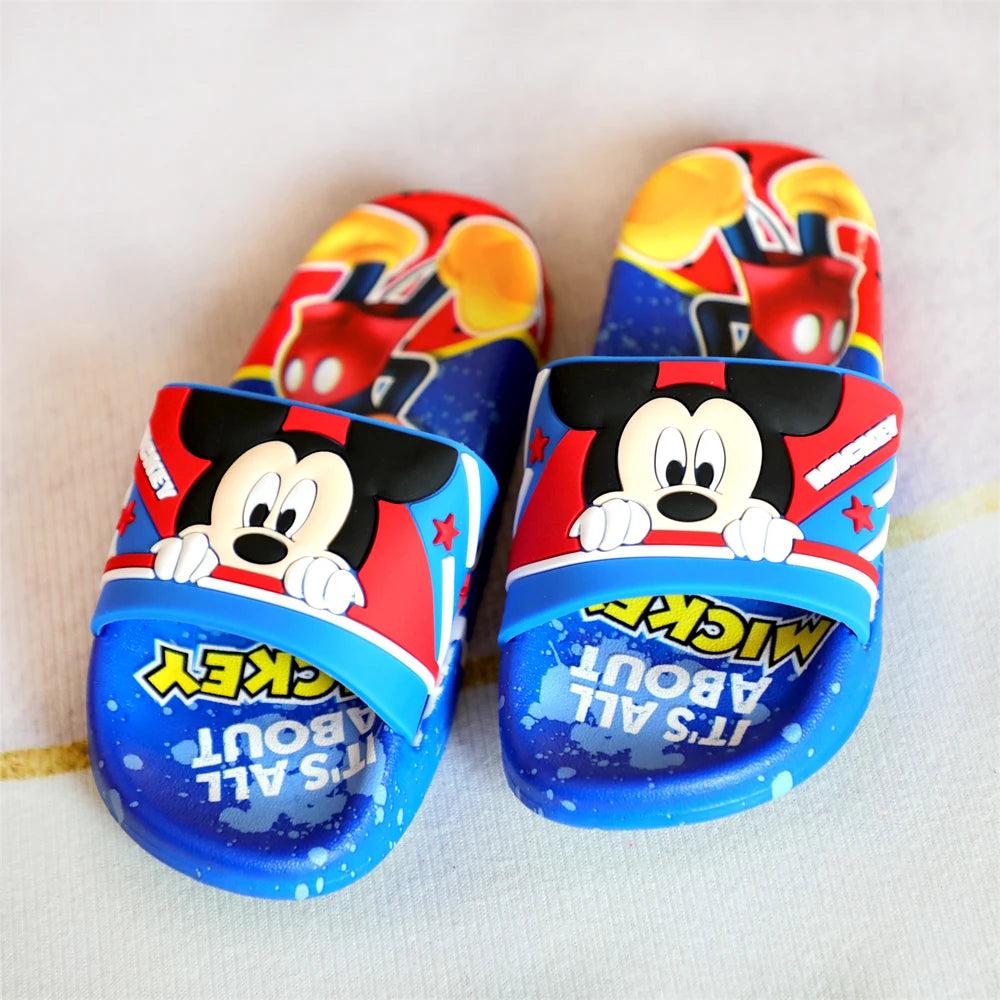 New Summer Children Sandals Kids Cartoon Minnie Toddler Boys Girls Soft Sole Shoes Anti-Slip Slippers Wearable in all seasons