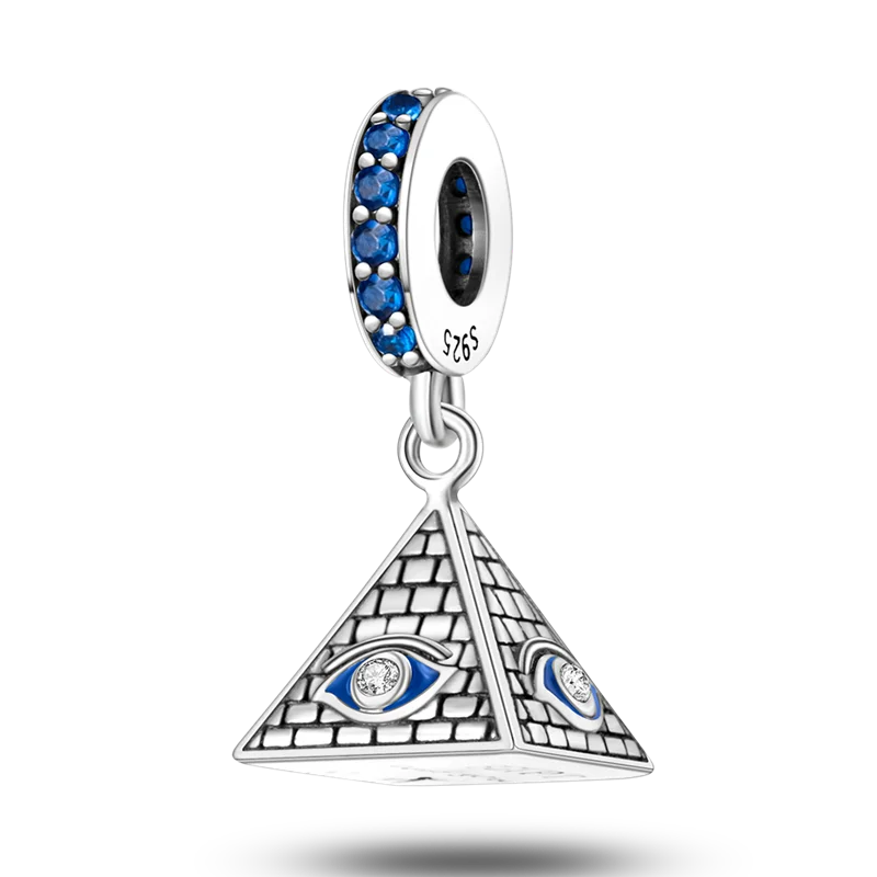 Pyramid Mum Dangle Charm Fit Bangle Bracelet 925 Sterling Silver Cleopatra Pharaoh Charms Beads Pendant Silver Original Jewelry