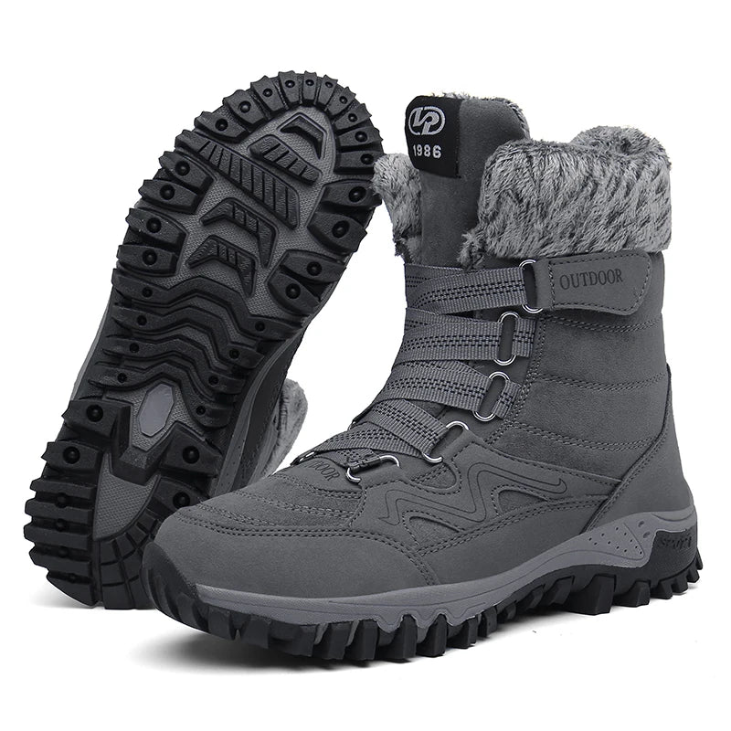 Winter Boots Men 2023 New Warm Plush Snow Boots Unisex Women Outdoor Work High Top Hiking Shoes Non-slip Mid-Calf Boots