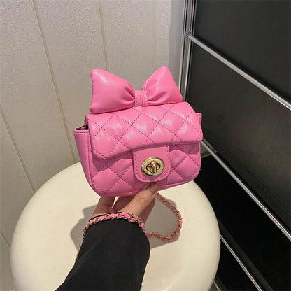 Mini Designer Luxury Shoulder Bag Toddler Princess Baby Girls Pink Bow Handbag Little Girl Cute Crossbody Purse For Women Girls