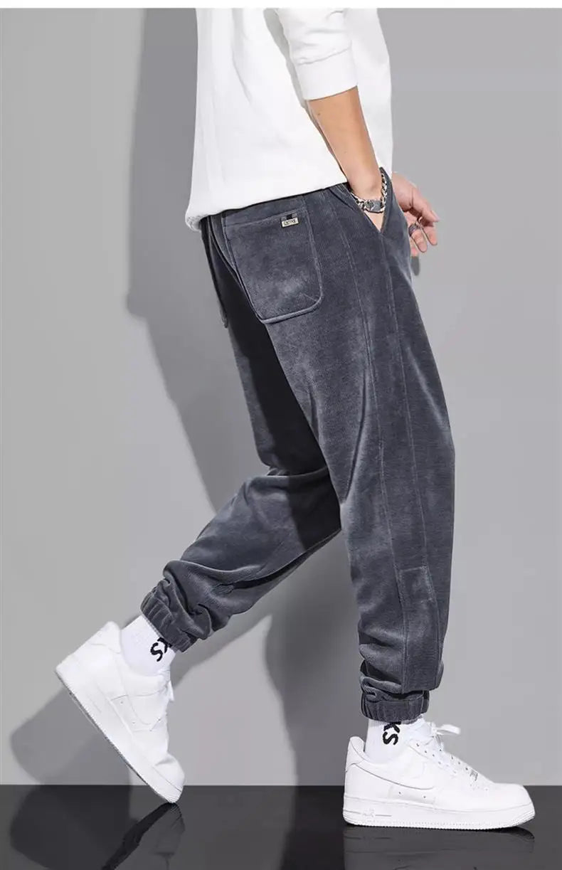 Spring Autumn Men's Loose-Fit Wide-Leg Casual Pants Trendy Brand Heavyweight Sports Korean Style Trendy Fashion Pants