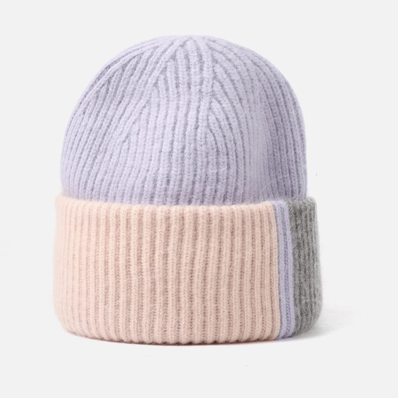 VISROVER 12 Colors Solid Real Cashmere Beanies Winter Hat For Woman Acrylic Hat Woman Autumn Warm Skullies For Man Wholesales