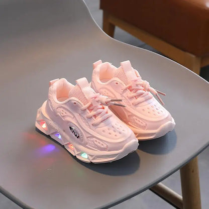 Children Glowing Sneakers Boys Led Lighted Casual Shoes 2023 Spring Autumn Candy Color Breathable Kids Shoes Girls Sports Shoes