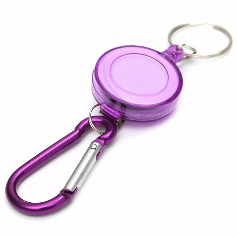 Retractable Pull Keychain Badge Reel ID Lanyard Name Tag Card Holder Reels Recoil Belt Key Ring Chain Clips Keyring Accessories