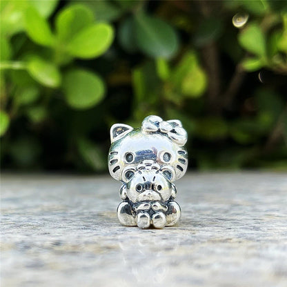 Fine 925 Silver Fit Original Bracelet DIY Women Jewelry Gift Cute Shining Love Heart Zircon animal Charms penguin Cat Frog Beads