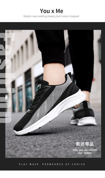 Men's Spring New Casual Running Shoes Sports Tennis Shoes Soft-soled Ultra-light Student Delivery Shoes