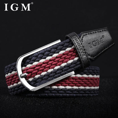 Men Women Stretch Belt For Unisex Knitted Braided Metal Pin Buckle Male Canvas Pants Jeans Elastic Belt