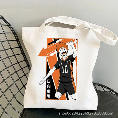 Anime Haikyuu Printed Canvas Bag Original Night One Shoulder Student Fashion Handbag in Stock