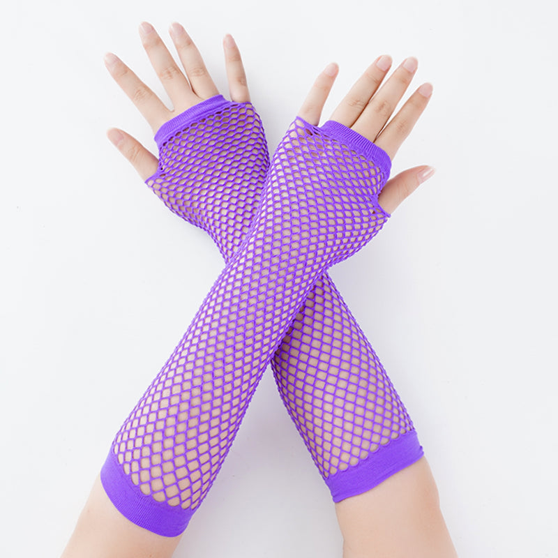 New Fashion Neon Fishnet Fingerless Long Gloves Leg Arm Cuff Party Wear Fancy Dress for Womens Sexy Beautiful Arm Warmer