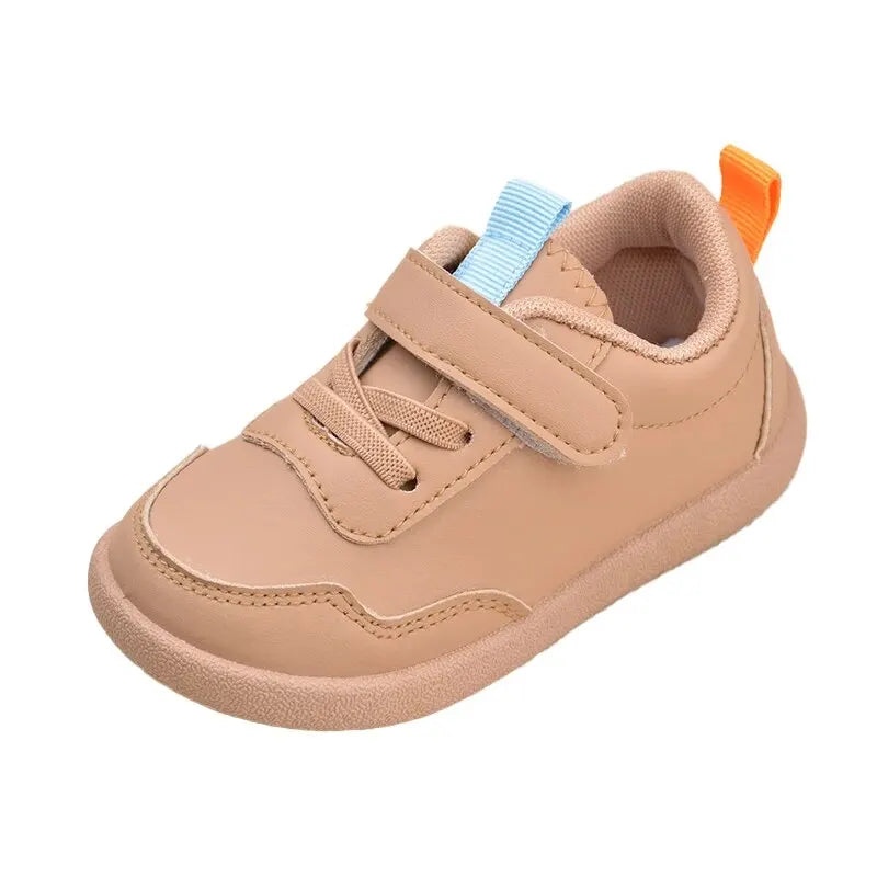 Good Quality Toddlers First Walking Soft Flat Outdoor Indoor Sneakers Little Kids Daily Brown Durable Shoes EK9S220