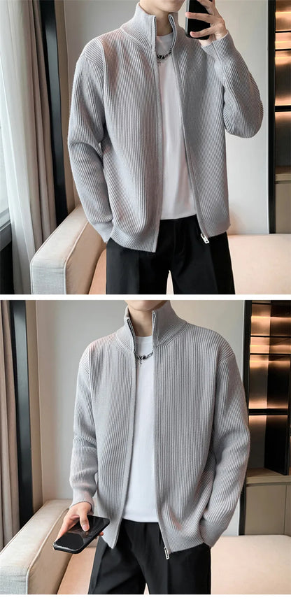 Autumn Turn Down Neck Cardigan Sweater Men Women Streetwear Loose Style Korean Knitwear Jacket Fashion Brand Mens Cardigan Z17