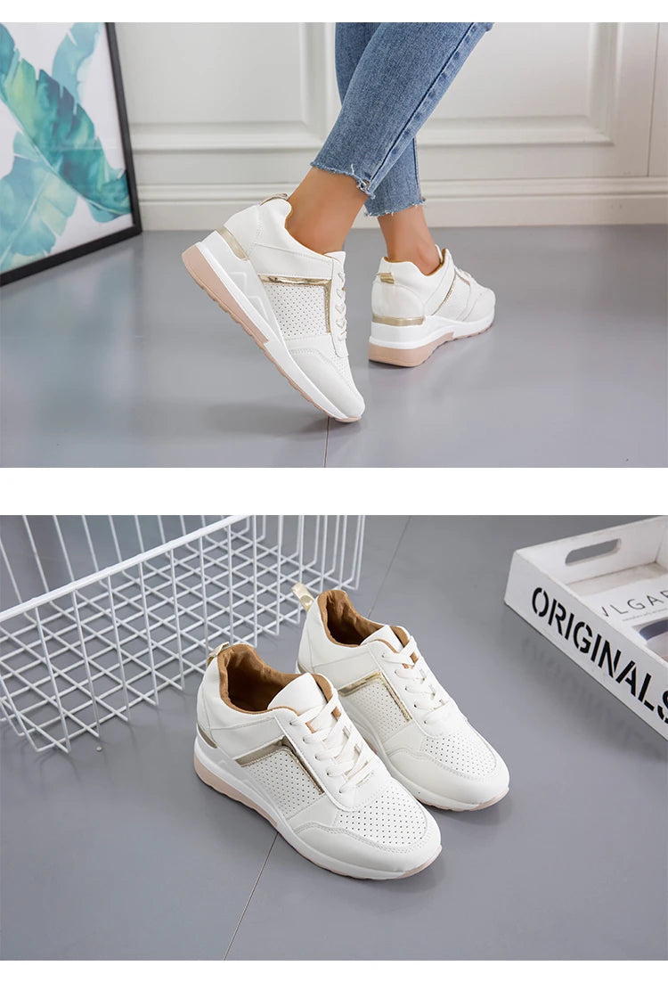 Shoes Woman 2024 Trend Summer Wedge Platform Casual Shoes Women Lace Up Sports Shoes Woman Non Slip Breathable Sneaker