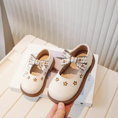 Sweet Kids Mary Jane Shoes Embroidery Flower Children's Leather Shoes Spring Autumn Versatile Fashion Girl Princess Single Shoes