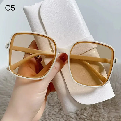 Square Sunglasses Woman Retro Vintage Gradient Sun Glasses Oversized Female Clear Lens Black White Oculos De Sol Glasses Women