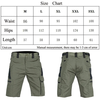 Men's Summer Casual Tactical Shorts Waterproof Military Cargo Shorts Quick Dry Multi-pocket Male Outwear Hiking Training Shorts