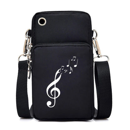 Mini Mobile Phone Bag Women Musical Symbols Messenger Bag Hanging Neck Coin Purse Vertical Handbag Fashion Small Crossbody Bag