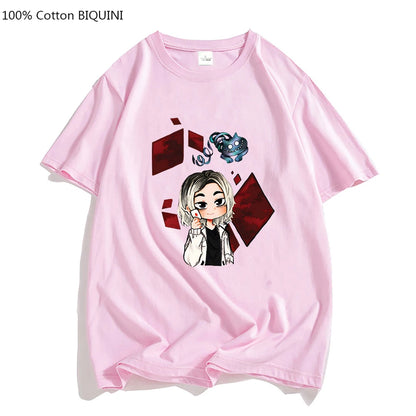 Alice In Borderland  Emblem Oversized Tshirt Men T Shirts Fashion Japanese Anime T-shirt Four Seasons 100% Cotton Short Sleeve