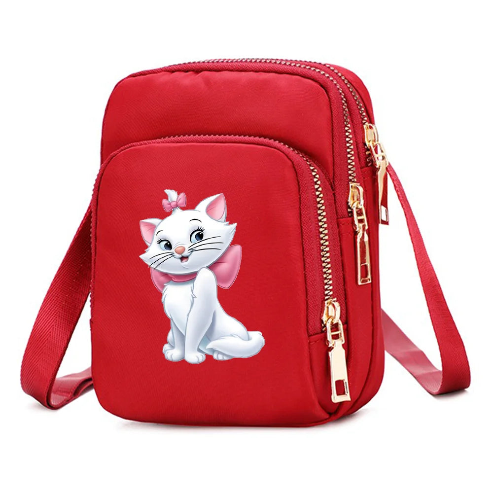 The Aristocats Marie Cat Women Shoulder Bags Cell Phone Purse Crossbody Shoulder Strap Handbag Female Girls Bags Causal Bag Gift