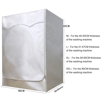 Silver Washing Machine Cover Waterproof Washer Cover For Front Load Dryer Household Protective Cover Home Accessories