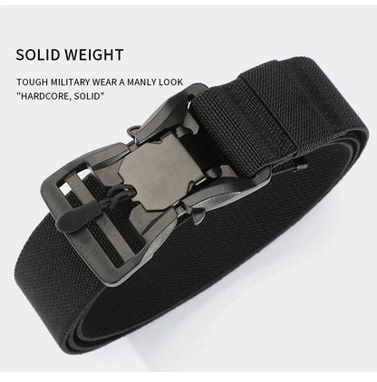 Tactical Belt Magnetic Buckle Quick Release Elastic Belt Casual Nylon Tooling Training Belt Men's Trousers Belt