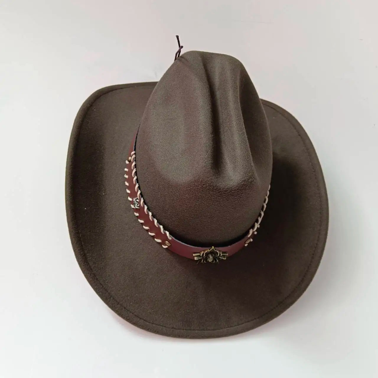 New 9CM Wide Brim Western Cowboy Hat For Men's Vintage Fascinator Cowgirl Jazz Hat Cloche Church Caps Sombrero Hombre