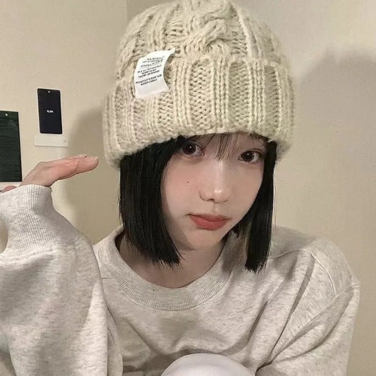 New Women's Winter Hat 2023 Beanie Hats For Woman Knit Cap Fashion Warm Wool Couple Cap Bonnet Female Winter Twist Female Bonnet