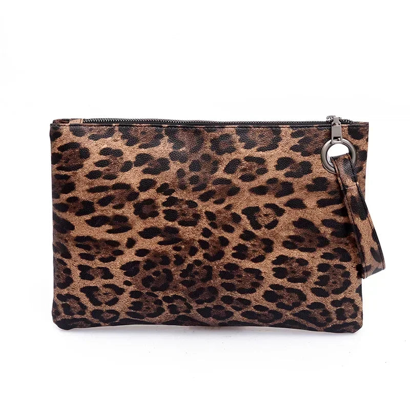 2024 Women Handbag Fashion Women Leopard Clutch Bucket Bag Messenger Bag Ladies Leopard Zebra Leather Simple Crossbody Bag