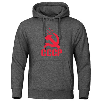 CCCP Popular Fashion Autumn New Fashion Letter Minimalist Printed Elastic Top Loose Men's Hooded Sweatshirt Hip Hop Hoodie Sweat