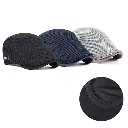 Mesh Breathable Beret Thin Section Sunscreen Sun Hat Cabbie Flat Cap Breathable Mesh Newsboy Beret Ivy Cap