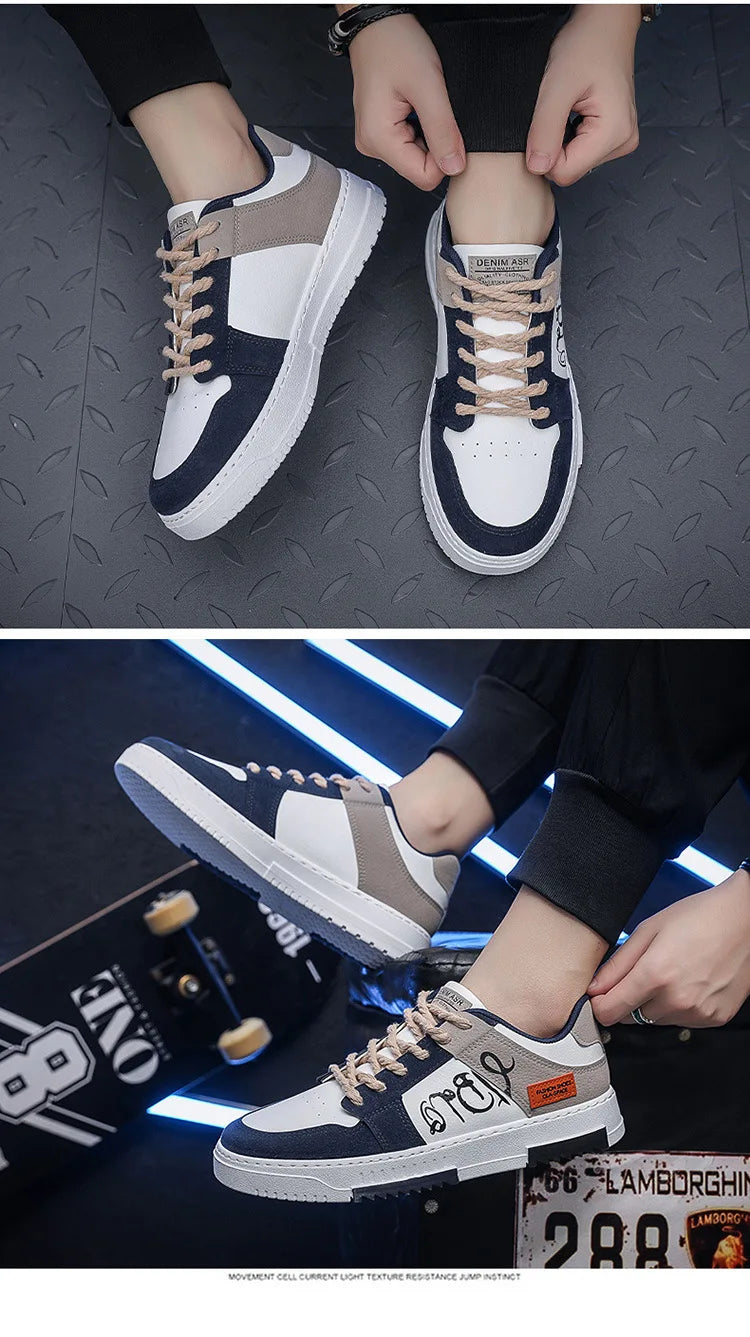 New Fashion Designer Shoes Men Casual Platform Sneakes Lace Up Trainers Student Sneakes Mens Vulcanized Shoes Zapatillas Hombre