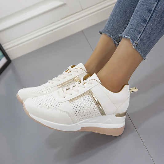 Shoes Woman 2024 Trend Summer Wedge Platform Casual Shoes Women Lace Up Sports Shoes Woman Non Slip Breathable Sneaker