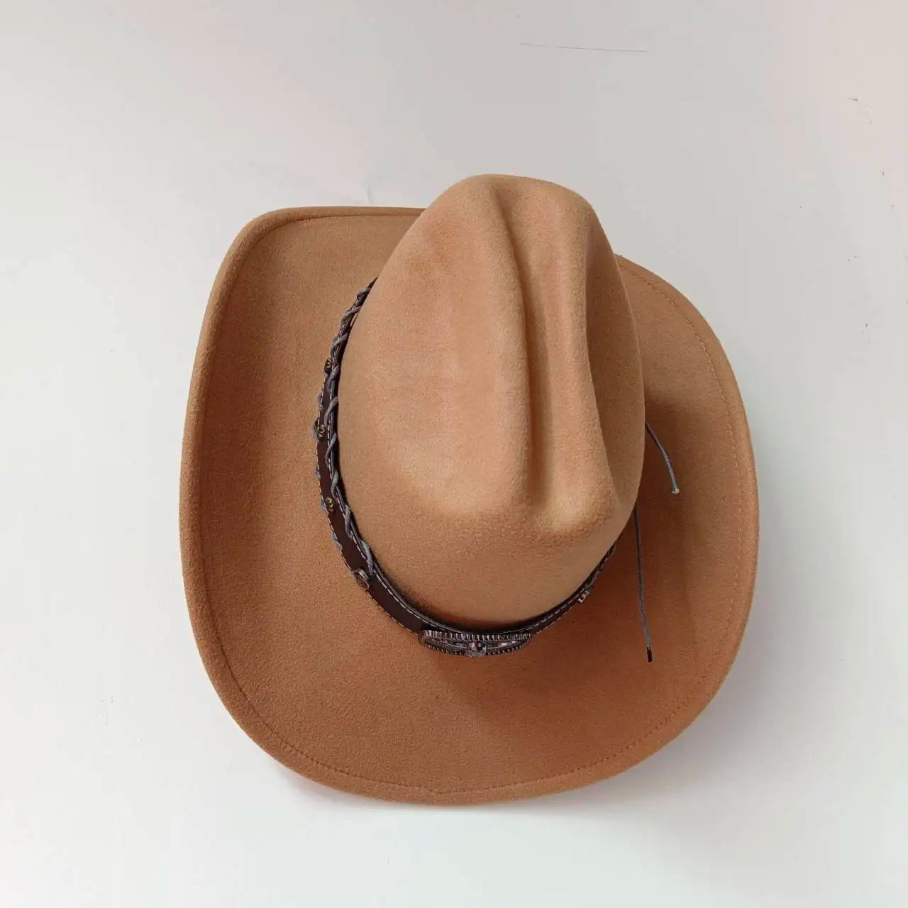 New 9CM Wide Brim Western Cowboy Hat For Men's Vintage Fascinator Cowgirl Jazz Hat Cloche Church Caps Sombrero Hombre