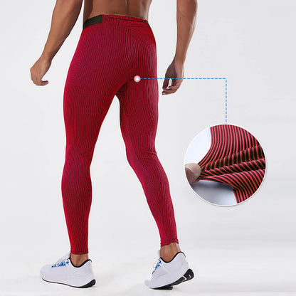 Men'S Fit Tight Leggings  Running Tight Pants Threaded Elastic Fitness Pants Gym Athletic Pants Skinny Push Up Leggings 2024