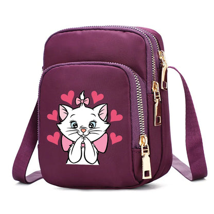 The Aristocats Marie Cat Women Shoulder Bags Cell Phone Purse Crossbody Shoulder Strap Handbag Female Girls Bags Causal Bag Gift