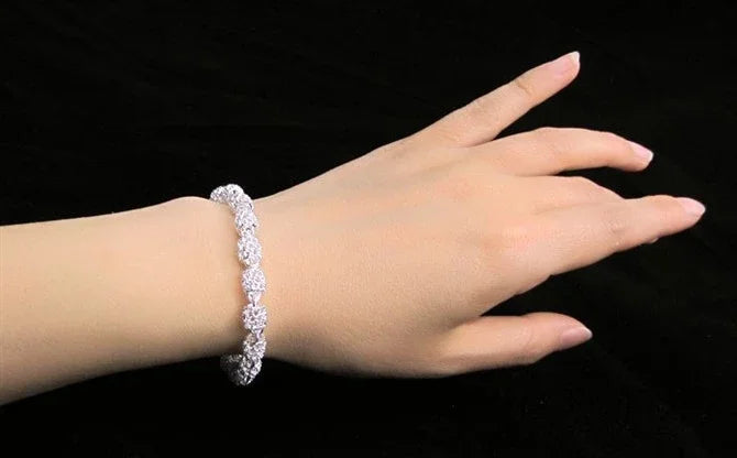 925 Silver Flower Beads Charm Bracelets For Women Hollow Ball Silver Bracelet Adjustable Wedding Party Jewelry Gifts