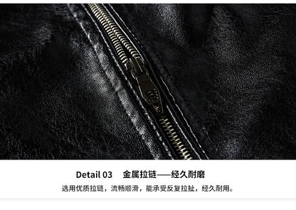 Green Leather Jacket Men Winter Fleece Motorcycle PU Bomber Leahter Jacket Male Stand Collar Casual Ropa De Hombre Slim Coat