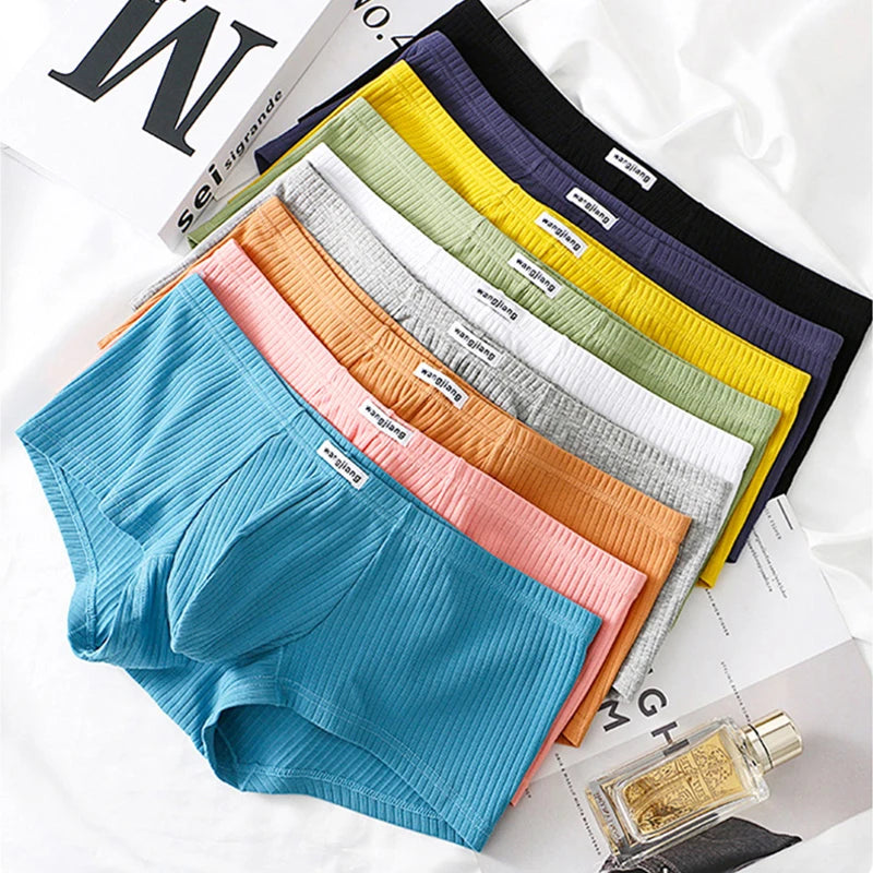 High Quality Men's Underwear Hombre Panties Comfortable Breathable Cotton Boxer Shorts Sexy Big Bulge Pouch Underpants Cuecas