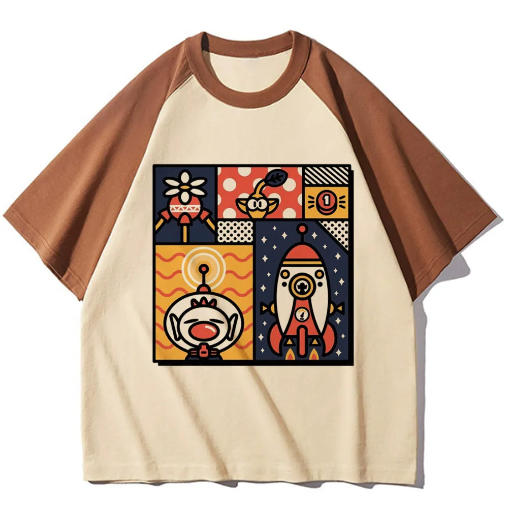 Pikmin tshirt girl 2000s Comfortable Breathable anime Vintage shirt 2000s Trendy aesthetic Classic harajuku